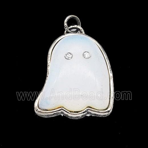Gemstone Pendant, Antique Silver Plated