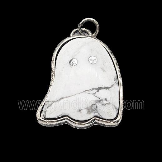 Gemstone Pendant, Antique Silver Plated