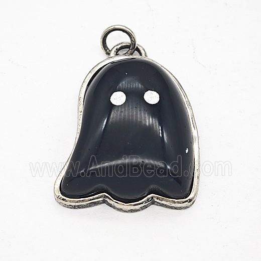 Gemstone Pendant, Antique Silver Plated