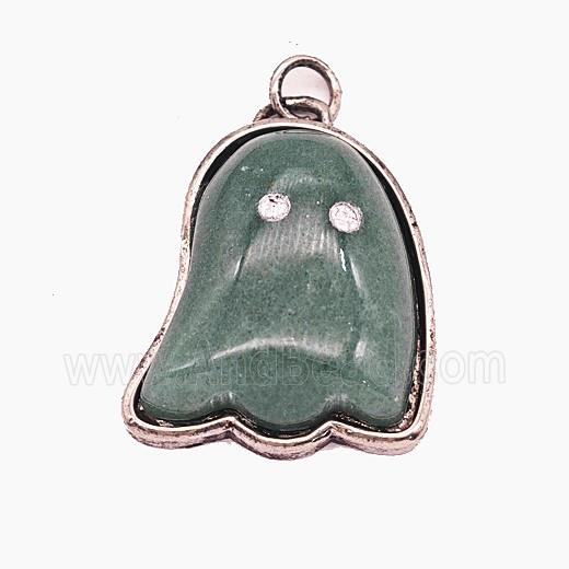 Gemstone Pendant, Antique Silver Plated