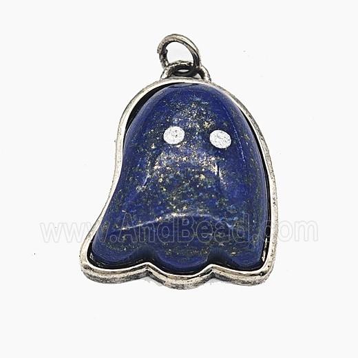 Gemstone Pendant, Antique Silver Plated