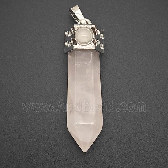 Gemstone Pendant, Antique Silver Plated