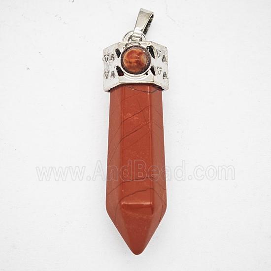 Gemstone Pendant, Antique Silver Plated