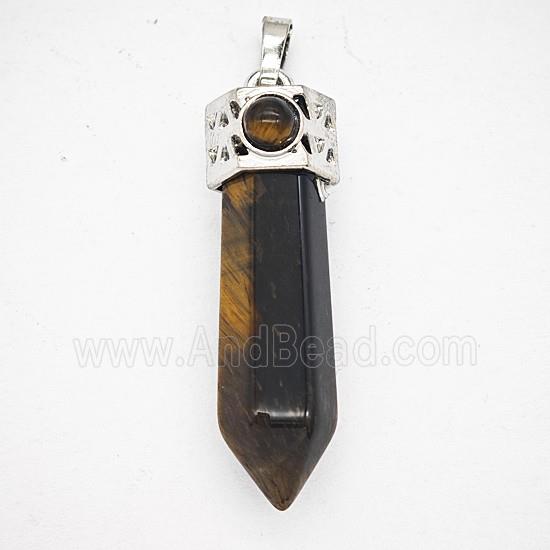 Gemstone Pendant, Antique Silver Plated