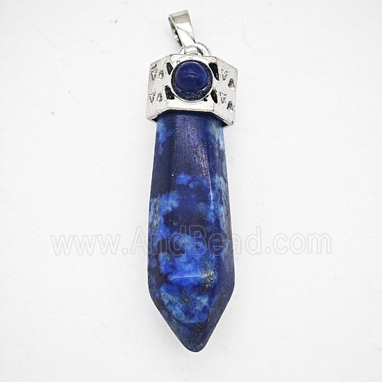 Gemstone Pendant, Antique Silver Plated