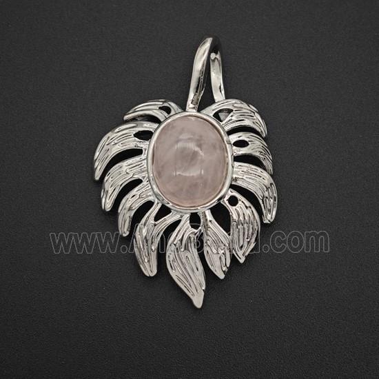 Gemstone Pendant, Antique Silver Plated