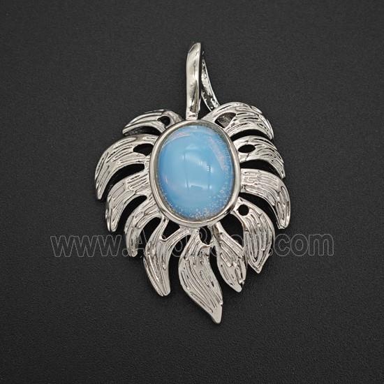 Gemstone Pendant, Antique Silver Plated