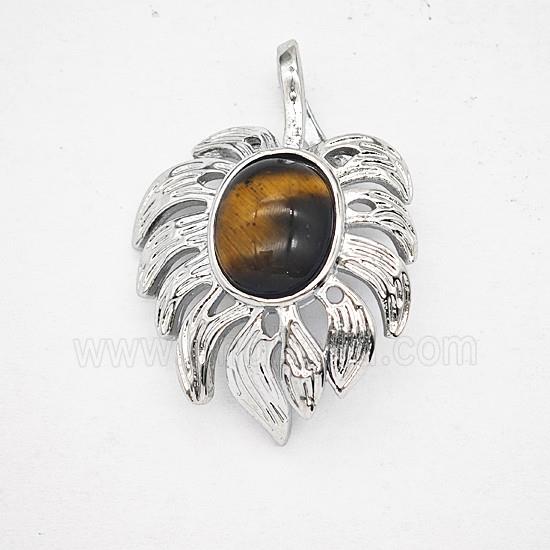 Gemstone Pendant, Antique Silver Plated