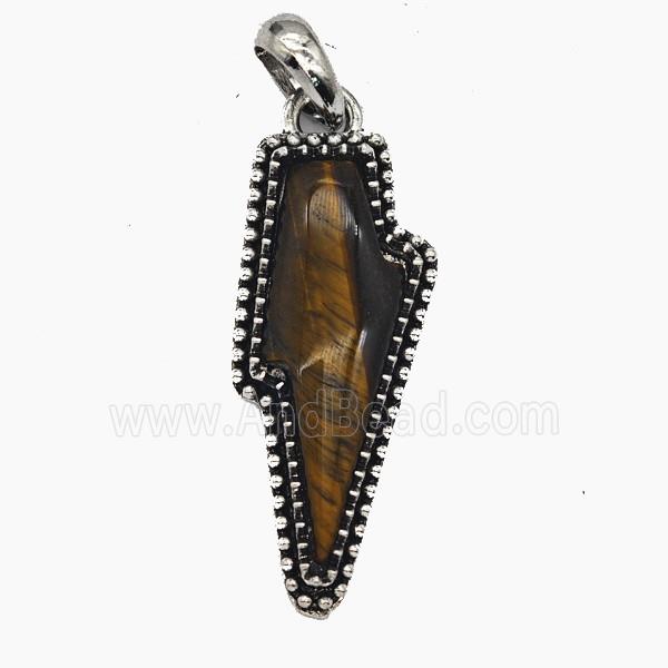 Gemstone Pendant, Antique Silver Plated