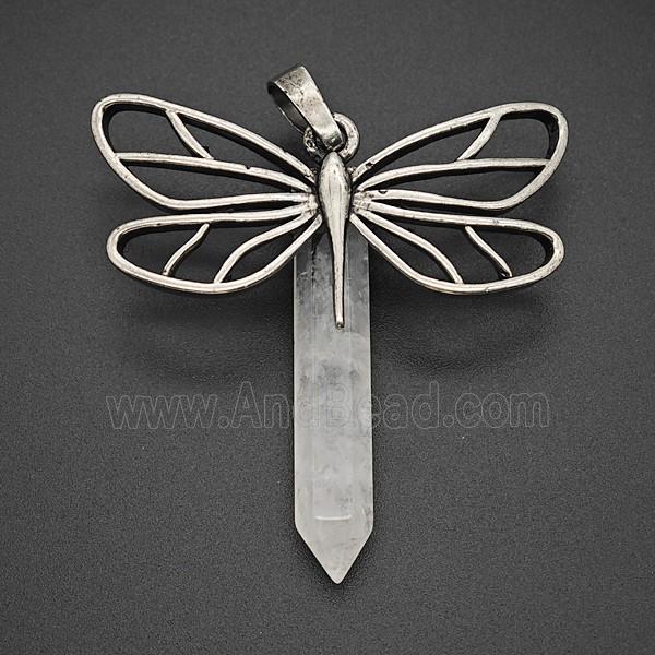 Gemstone Pendant, Antique Silver Plated