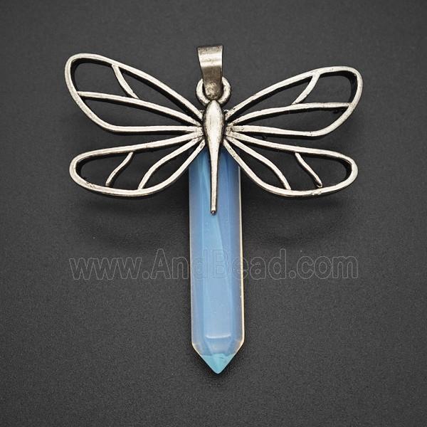 Gemstone Pendant, Antique Silver Plated