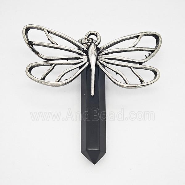 Gemstone Pendant, Antique Silver Plated