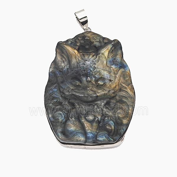 Gemstone Pendant, Pltinum Plated