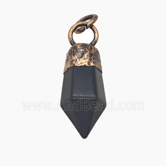 Gemstone Pendant, Red Copper Plated