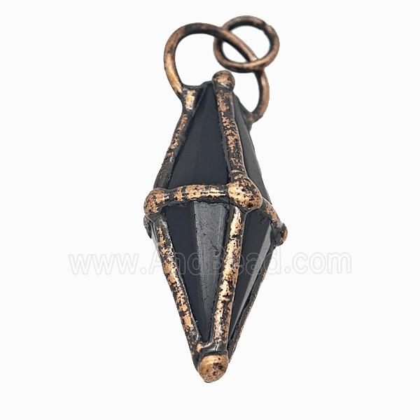 Gemstone Pendant, Red Copper Plated