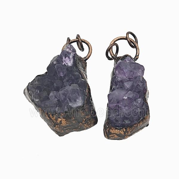Gemstone Pendant, Red Copper Plated