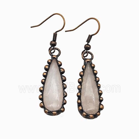 Gemstone Earring, Red Copper Plated