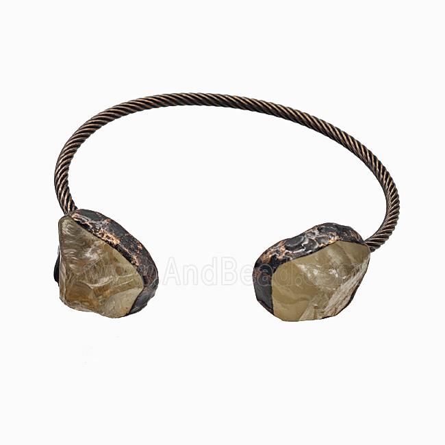 Gemstone Bracelet, Red copper Plated