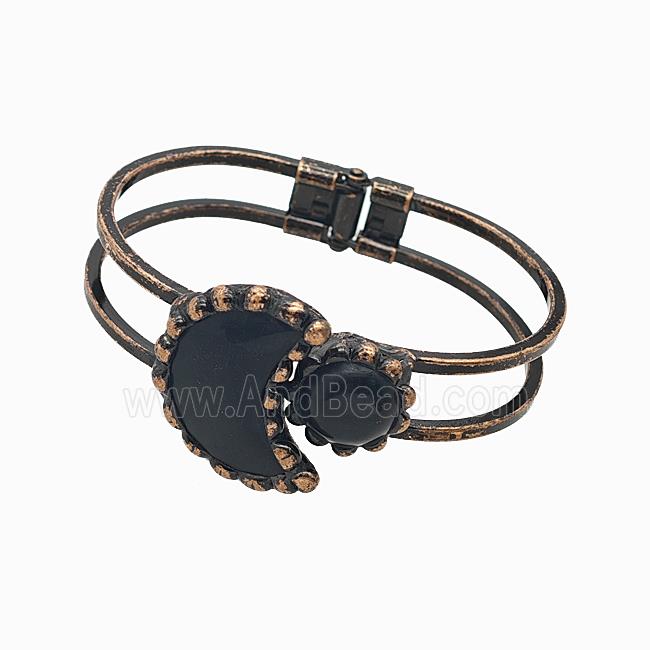 Gemstone Bracelet, Red copper Plated