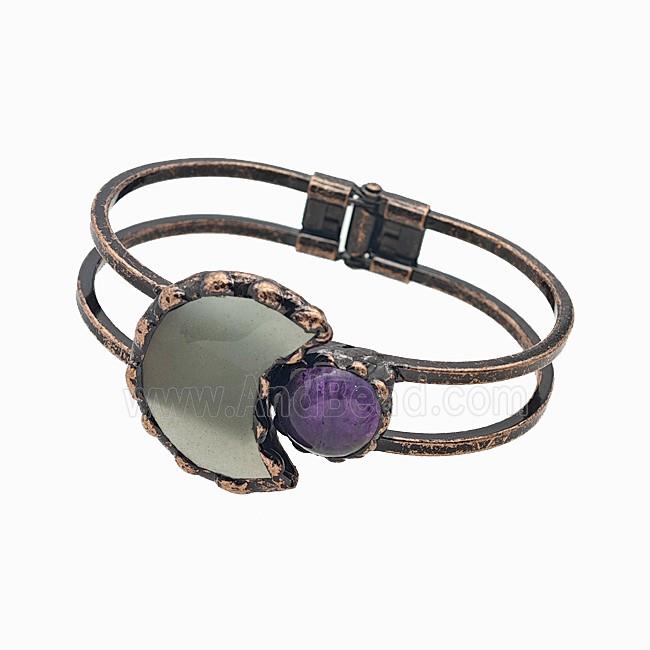 Gemstone Bracelet, Red copper Plated