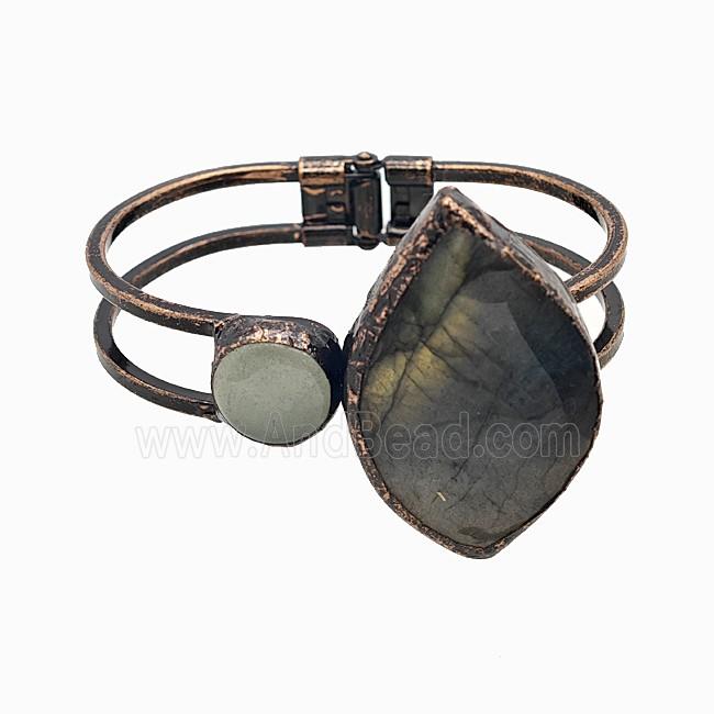 Gemstone Bracelet, Red copper Plated