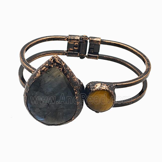 Gemstone Bracelet, Red copper Plated