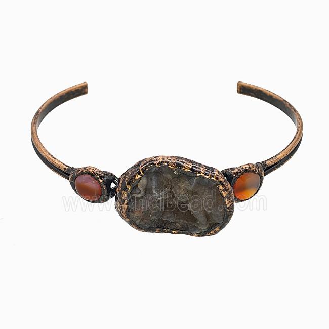Gemstone Bracelet, Red copper Plated
