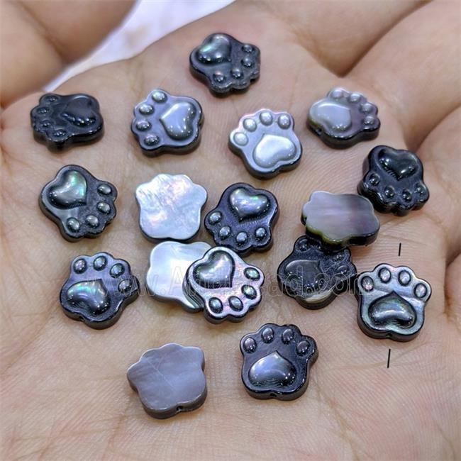 Black MOP Shell Paws Beads Dye