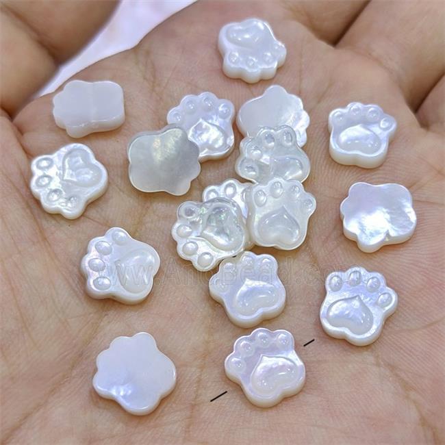 White MOP Shell Paws Beads