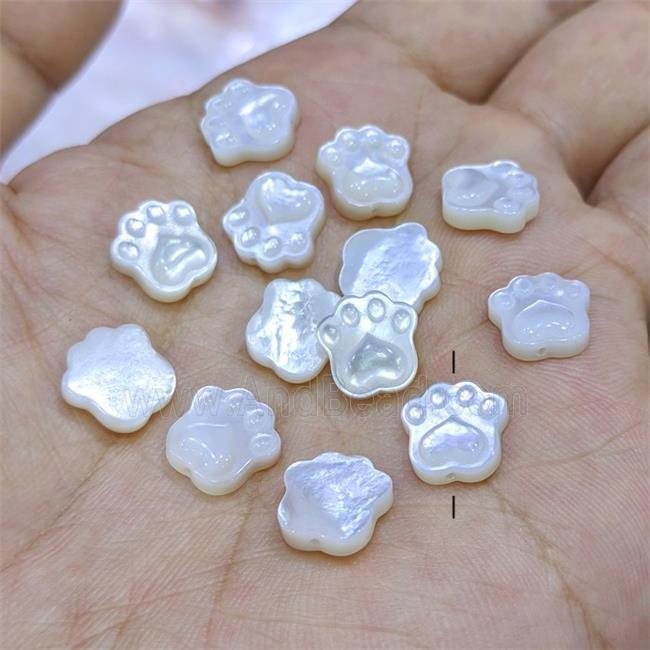 White MOP Shell Paws Beads