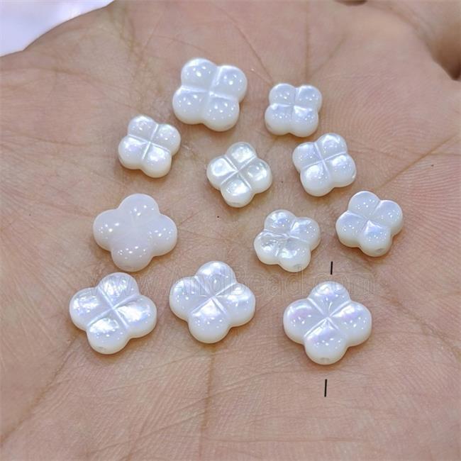 White MOP Shell Clover Beads