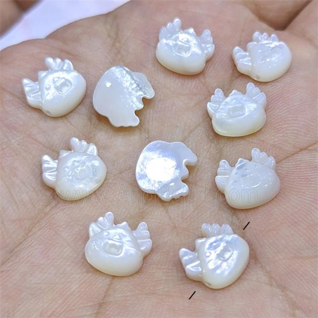 White MOP Shell Dragon Beads