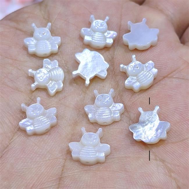White MOP Shell Honeybee Beads