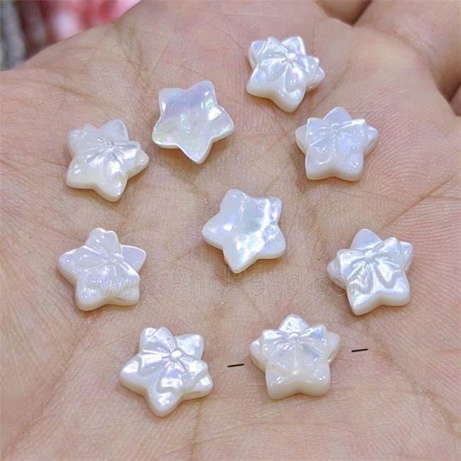 White MOP Shell Star Beads Bowknot