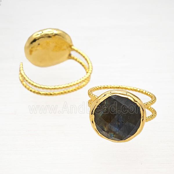 Labradorite Rings Copper Gold Plated