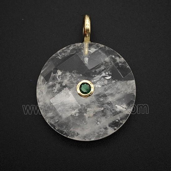 Clear Quartz Sun Pendant Pave Zirconia