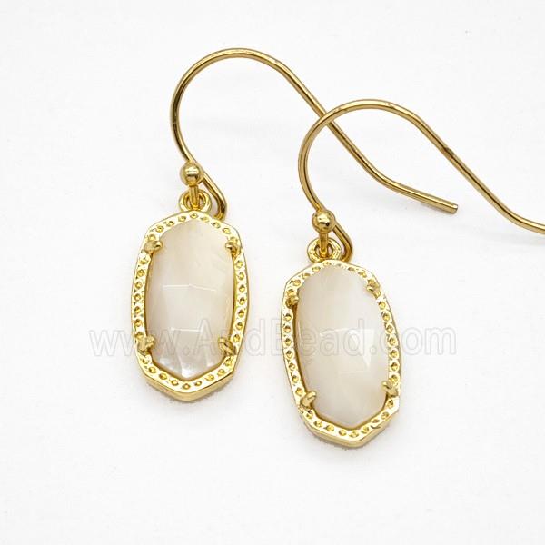 Gemstone Earring Hoop, Gold Plated