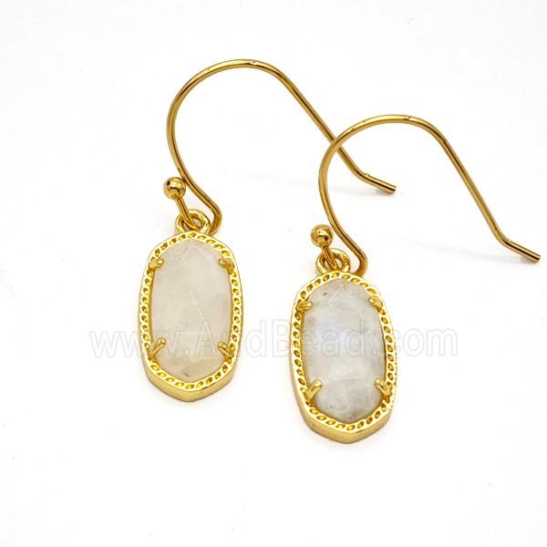 Gemstone Earring Hoop, Gold Plated