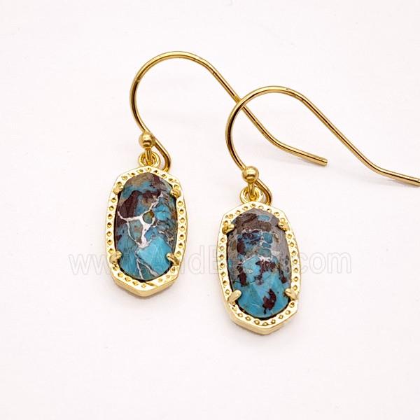 Gemstone Earring Hoop, Gold Plated