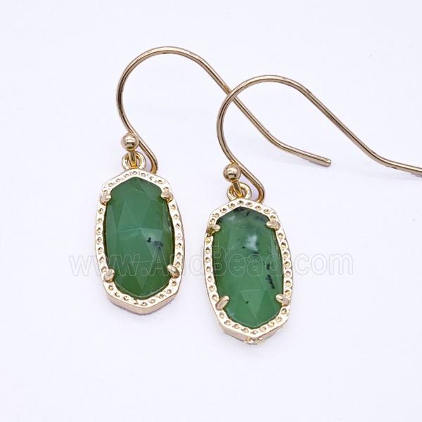 Gemstone Earring Hoop, Gold Plated