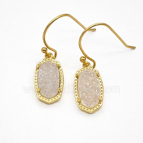 Gemstone Earring Hoop, Gold Plated