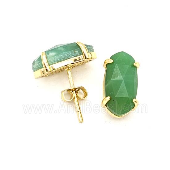 Gemstone Earring Studs, Gold Plated