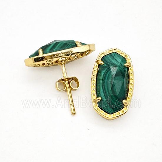 Gemstone Earring Studs, Gold Plated
