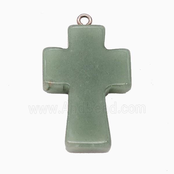 Green Aventurine Cross Pendant