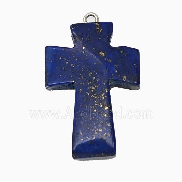 Blue Lapis Lazuli Cross Pendant