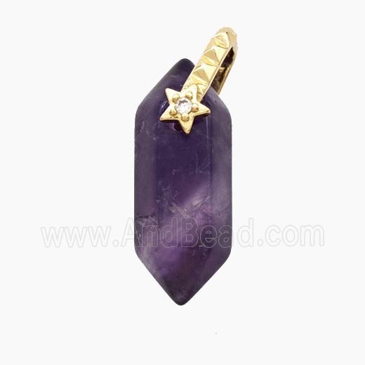 Purple Amethyst Bullet Pendant