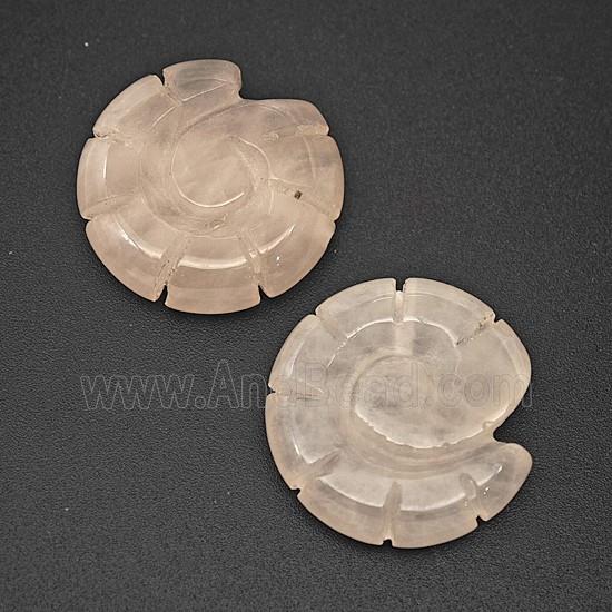 Pink Rose Quartz Swirl Shell Pendant