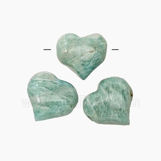 Green Amazonite Heart Beads