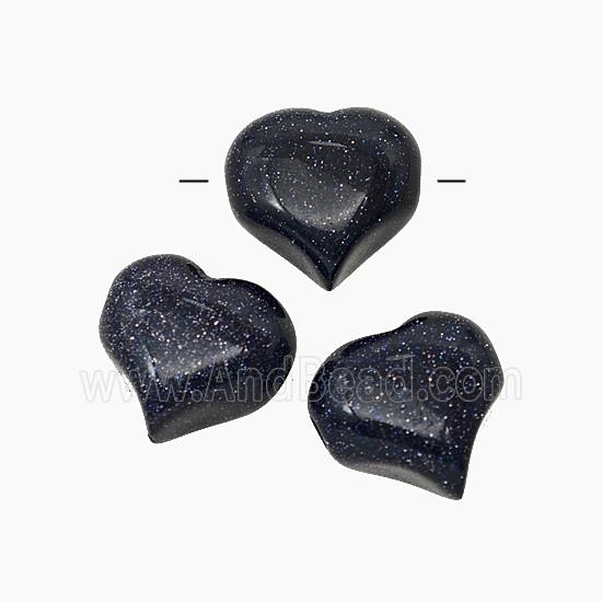 Blue Sandstone Heart Beads