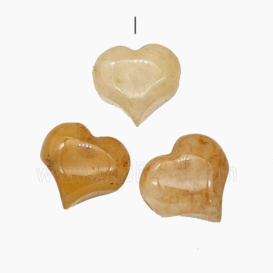 Yellow Aventurine Heart Pendant Half-Hole